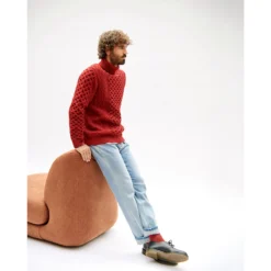 Pull Col Roulé Maille Torsadée -Mode Décontractée 0487f34828757f4a34b8fa73d4e262fc 1