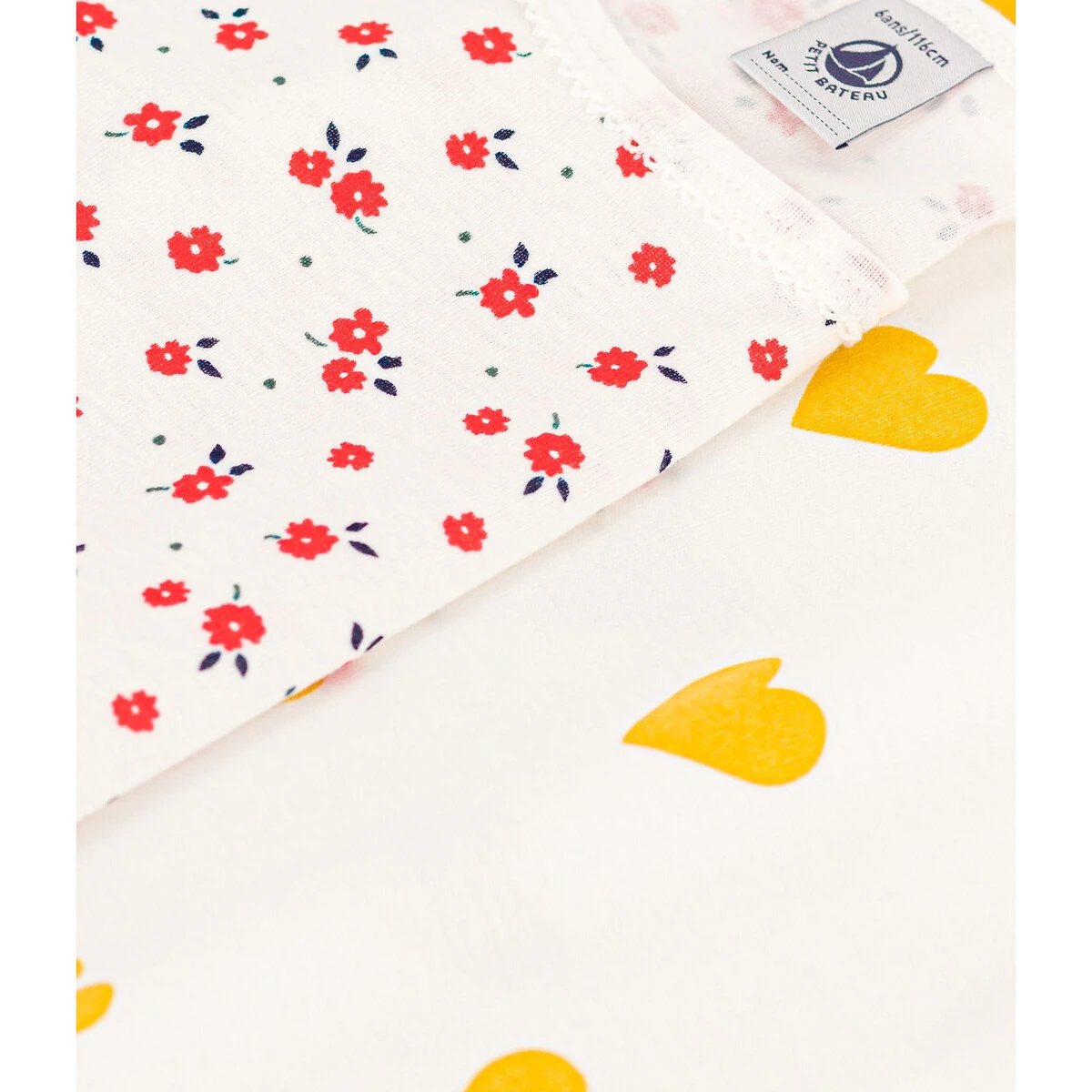 PETIT BATEAU Lot De 2 Pyjamas Long Imprimé Cœur 3 PETIT BATEAU Lot De 2 Pyjamas Long Imprimé Cœur – Image 3