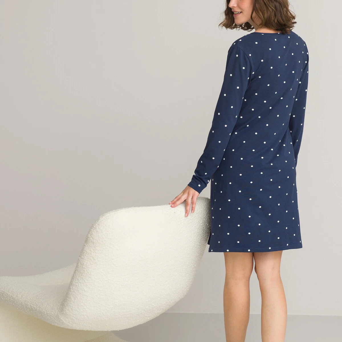 Chemise De Nuit De Grossesse, Imprimé Pois 4 Chemise De Nuit De Grossesse, Imprimé Pois – Image 4