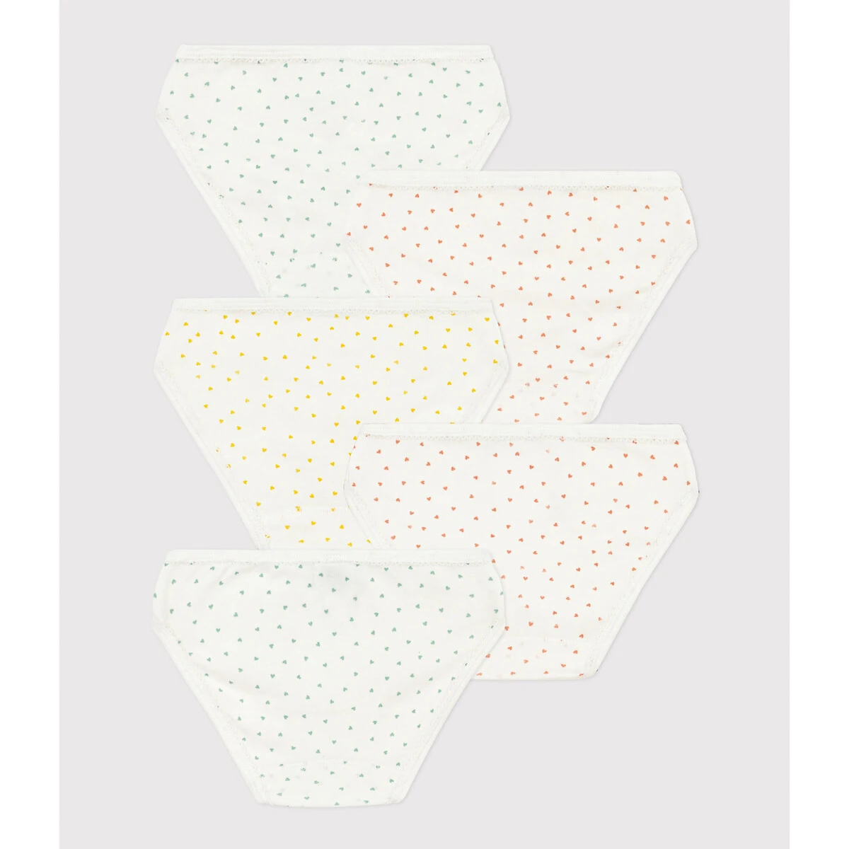 PETIT BATEAU Lot De 5 Culottes Imprimé Cœurs 2 PETIT BATEAU Lot De 5 Culottes Imprimé Cœurs – Image 2