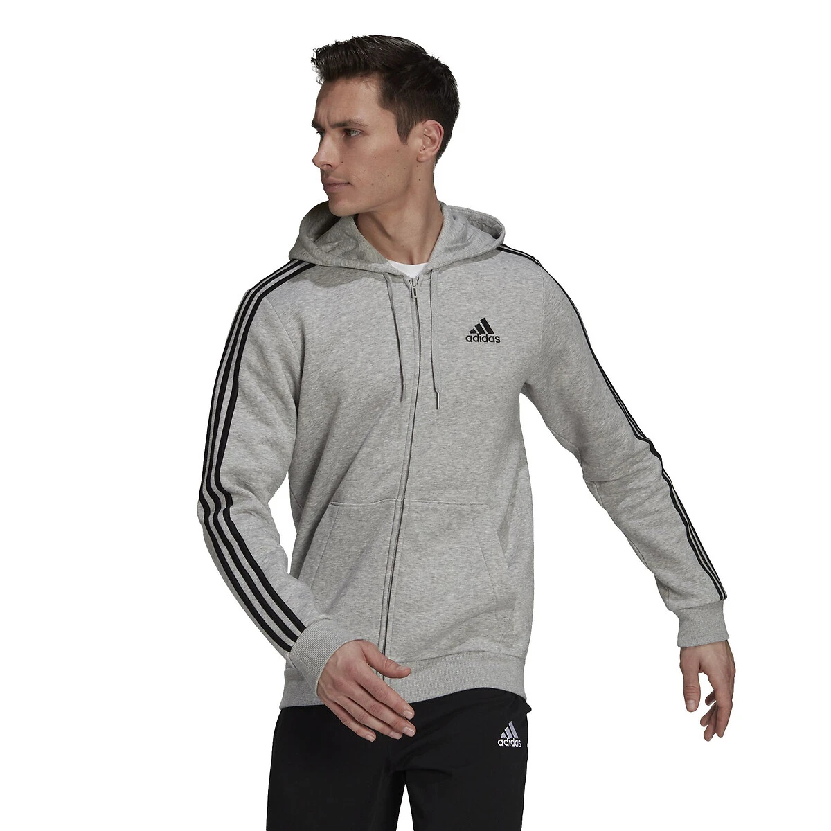 Adidas Sportswear Sweat Zippé à Capuche 3 Bande Molleton 1 Adidas Sportswear Sweat Zippé à Capuche 3 Bande Molleton