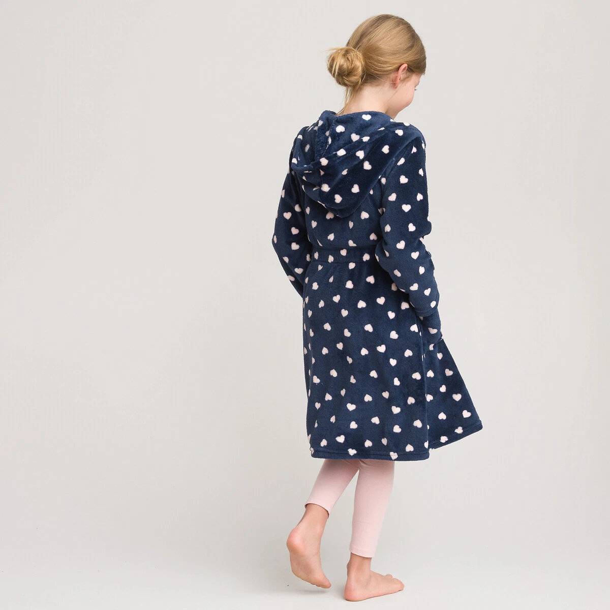 Robe De Chambre à Capuche En Polaire Imprimé Cœur 2 Robe De Chambre à Capuche En Polaire Imprimé Cœur – Image 2