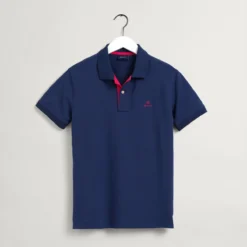 Gant Polo Droit Maille Piquée Col Contrasté -Mode Décontractée 0b02af23d09e45957bf01e69f5a2b793