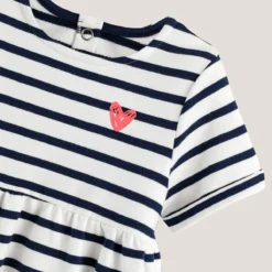 Robe Rayée Manches Courtes, Molleton En Coton Bio 9 Robe Rayée Manches Courtes, Molleton En Coton Bio -Mode Décontractée 0c0109a907b72ca3c4ef73444f1b6a9b