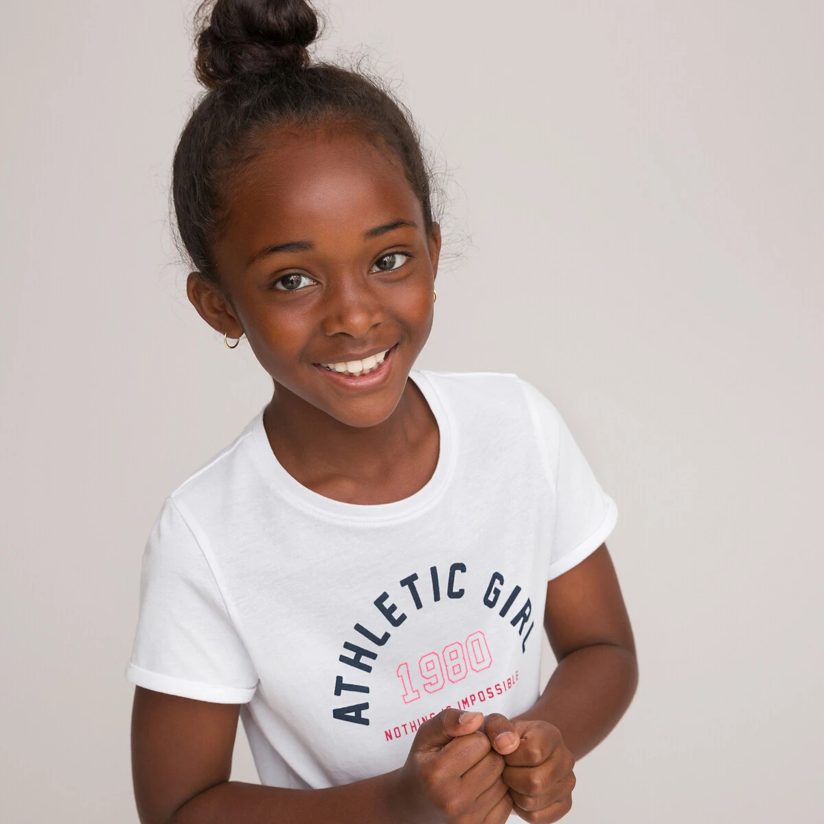 T-shirt Col Rond à Message Athletic Girl 2 T-shirt Col Rond à Message Athletic Girl – Image 2