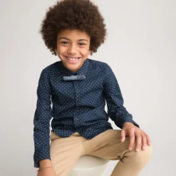 Chemise Imprimée, Noeud Papillon Amovible