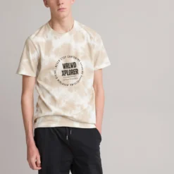 T-shirt Col Rond Tie And Dye, Imprimé Devant