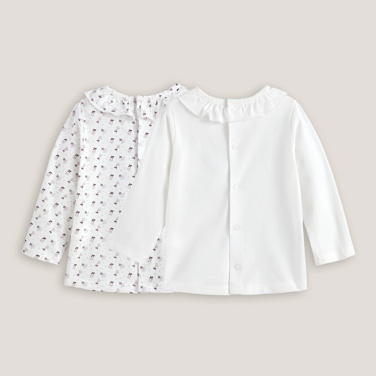 Lot De 2 T-shirts Manches Longues à Col Volanté 2 Lot De 2 T-shirts Manches Longues à Col Volanté – Image 2