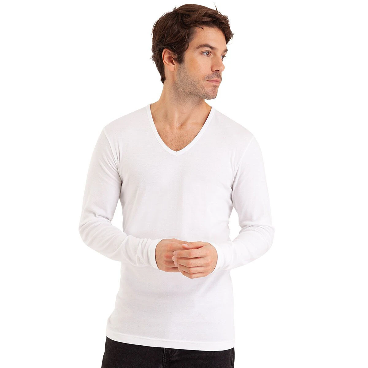 T-shirt Manches Longues Col V 2 T-shirt Manches Longues Col V – Image 2