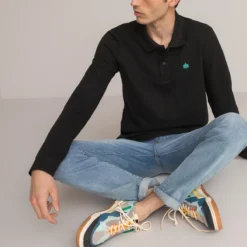 Polo En Pur Coton Manches Longues -Mode Décontractée 1684d5f08232f759032d1901274e7e4e