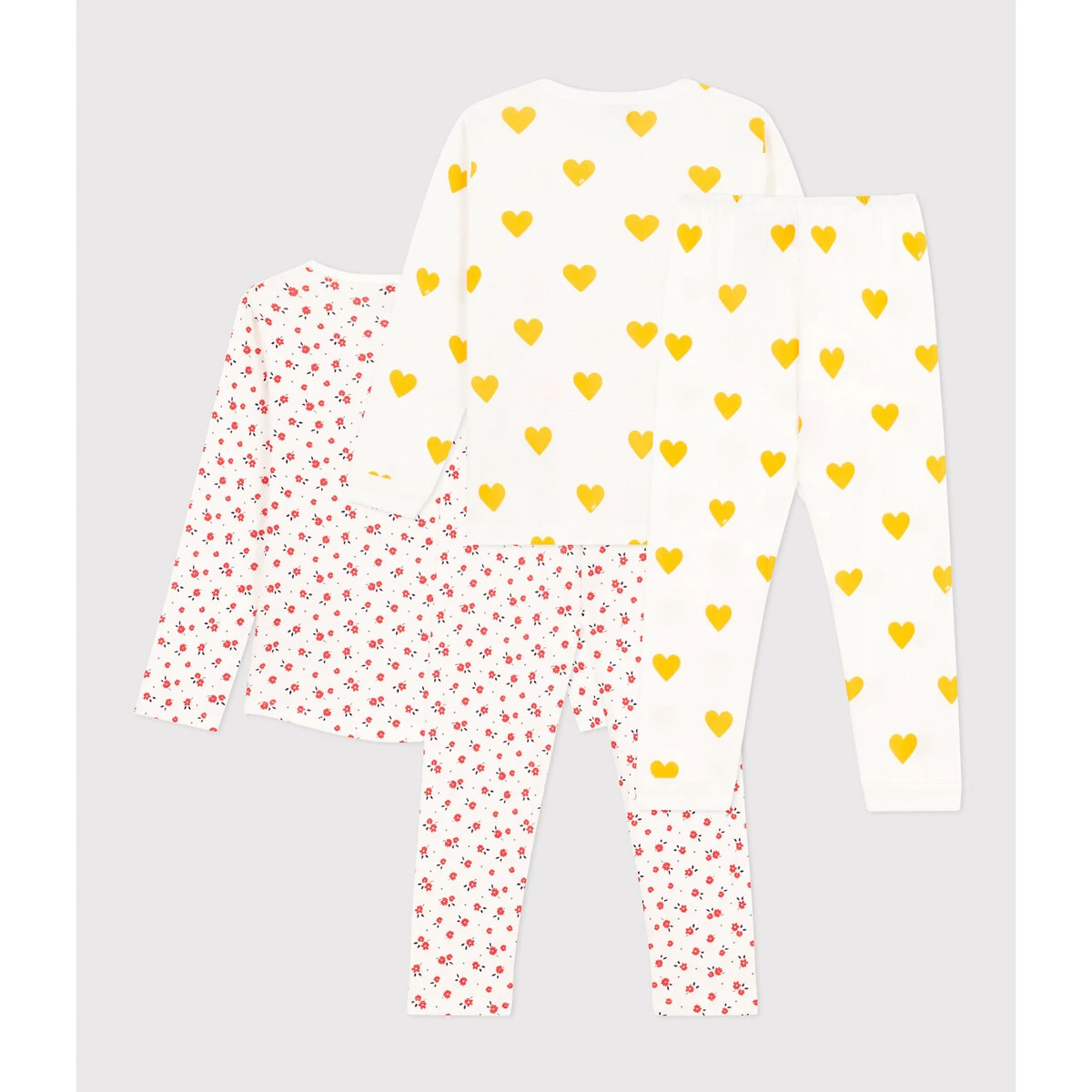 PETIT BATEAU Lot De 2 Pyjamas Long Imprimé Cœur 2 PETIT BATEAU Lot De 2 Pyjamas Long Imprimé Cœur – Image 2