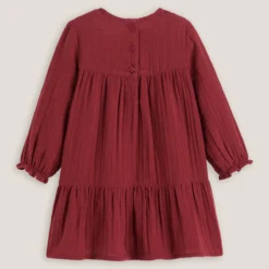 Robe Brodée à Manches Longues, Gaze De Coton 8 Robe Brodée à Manches Longues, Gaze De Coton -Mode Décontractée 182b149824b1257f666982ff4cfb7e83