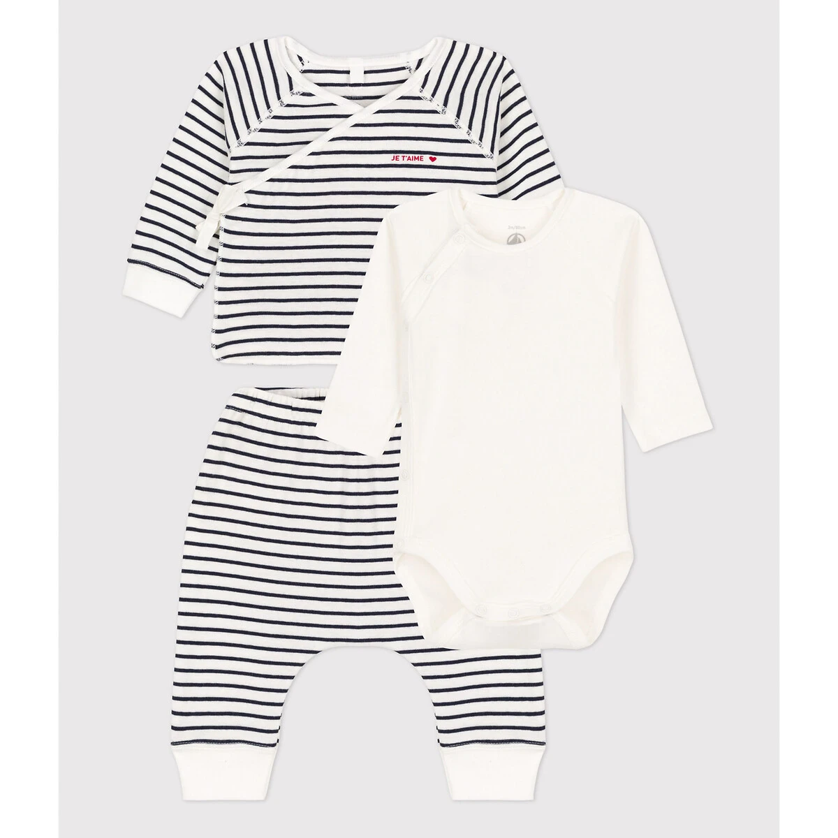 PETIT BATEAU Ensemble 3 Pièces Rayé 2 PETIT BATEAU Ensemble 3 Pièces Rayé – Image 2