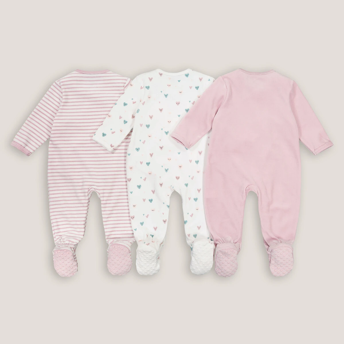 Lot De 3 Pyjamas 1 Pièce Velours 2 Lot De 3 Pyjamas 1 Pièce Velours – Image 2