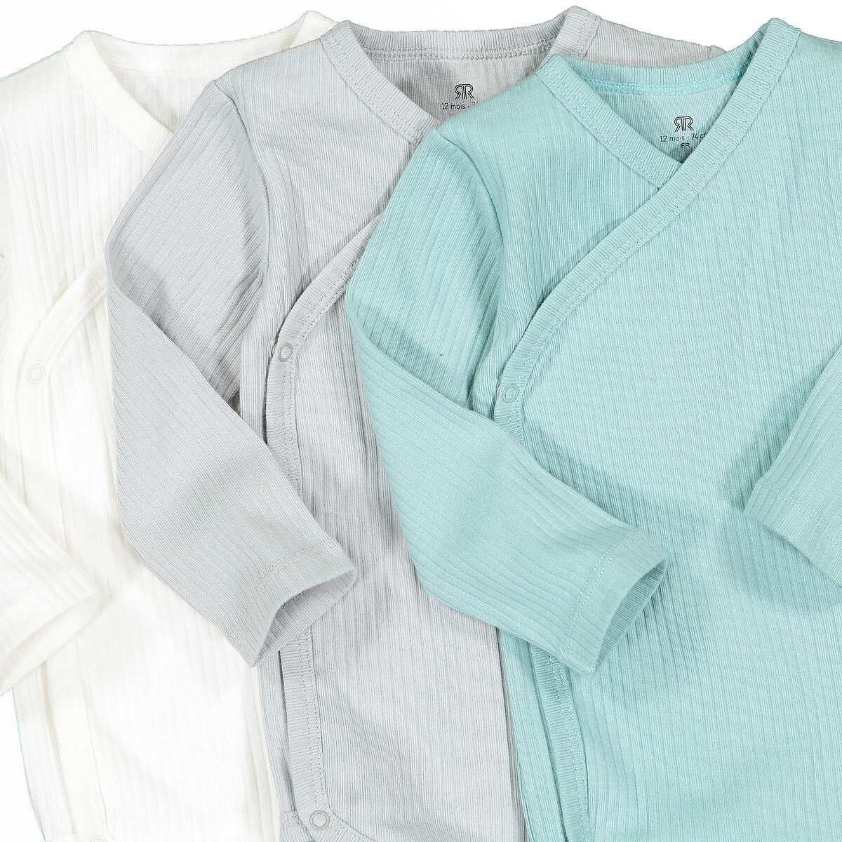 Lot De 3 Bodies Naissance Unis Coton Bio 2 Lot De 3 Bodies Naissance Unis Coton Bio – Image 2