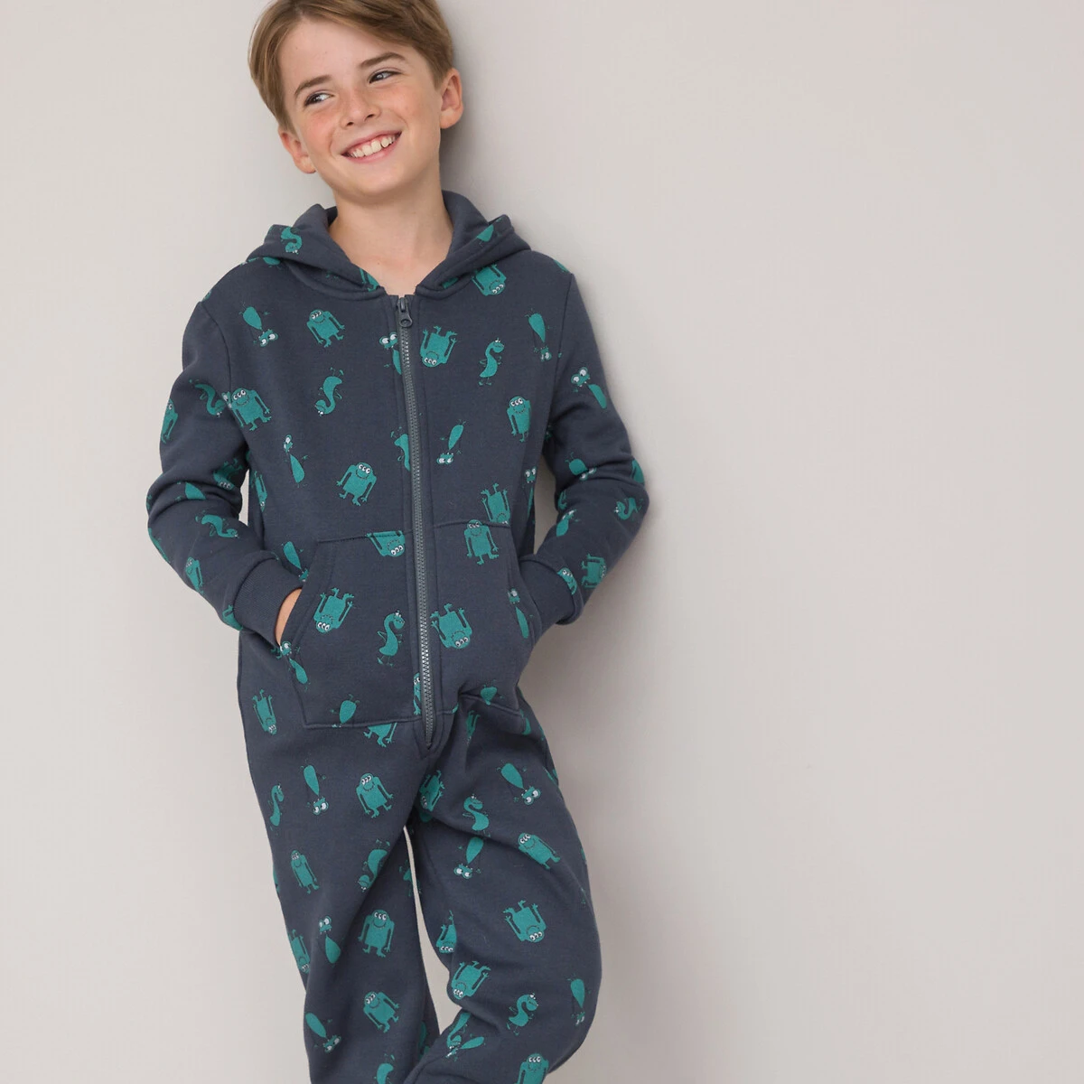 Surpyjama à Capuche Molleton Imprimé Monstres 2 Surpyjama à Capuche Molleton Imprimé Monstres – Image 2