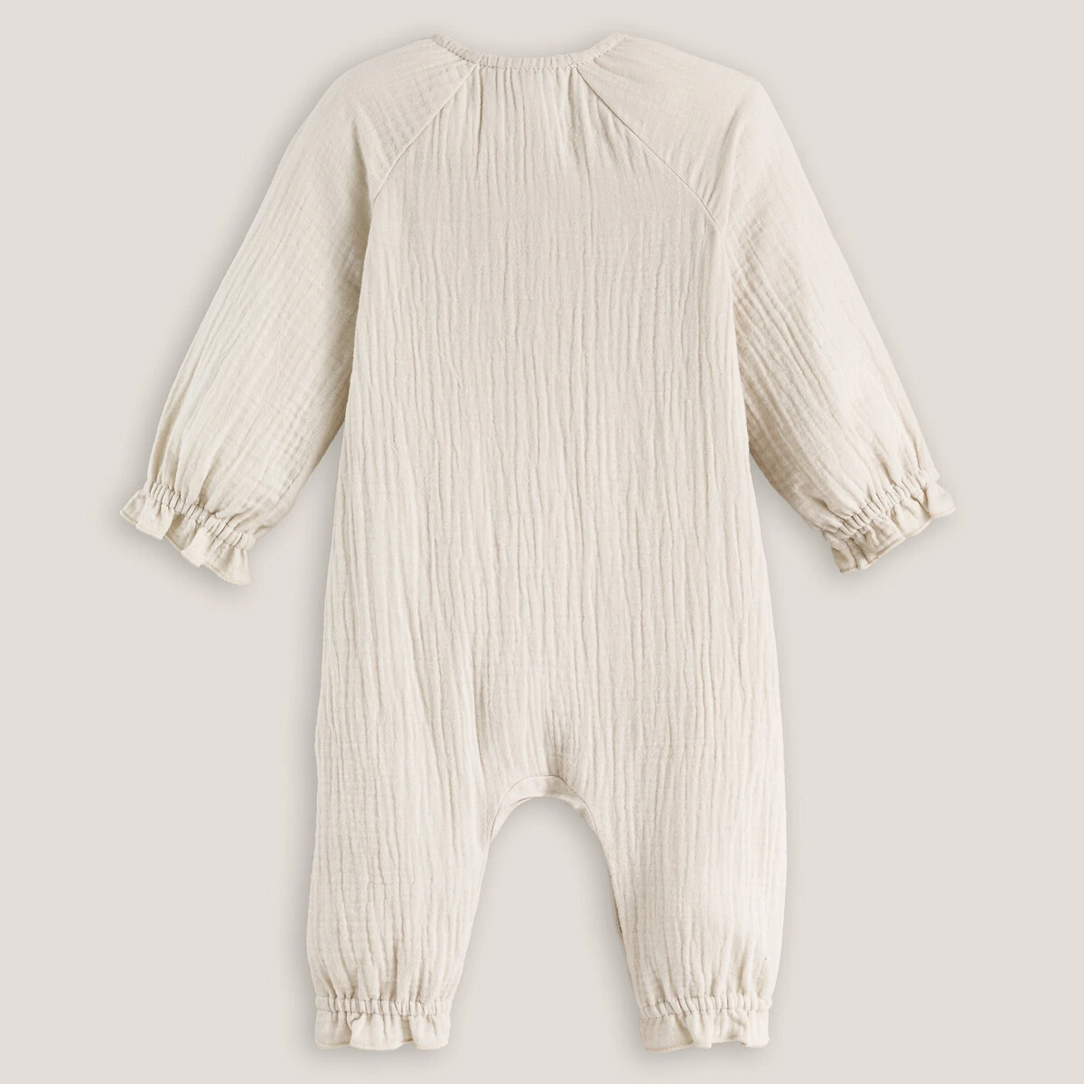 Combinaison Longue à Volants, Gaze De Coton 2 Combinaison Longue à Volants, Gaze De Coton – Image 2