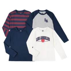 Lot De 4 T-shirts Manches Longues, Esprit Campus -Mode Décontractée 254d66fa9bd12a3e353bc203b9b57c4c