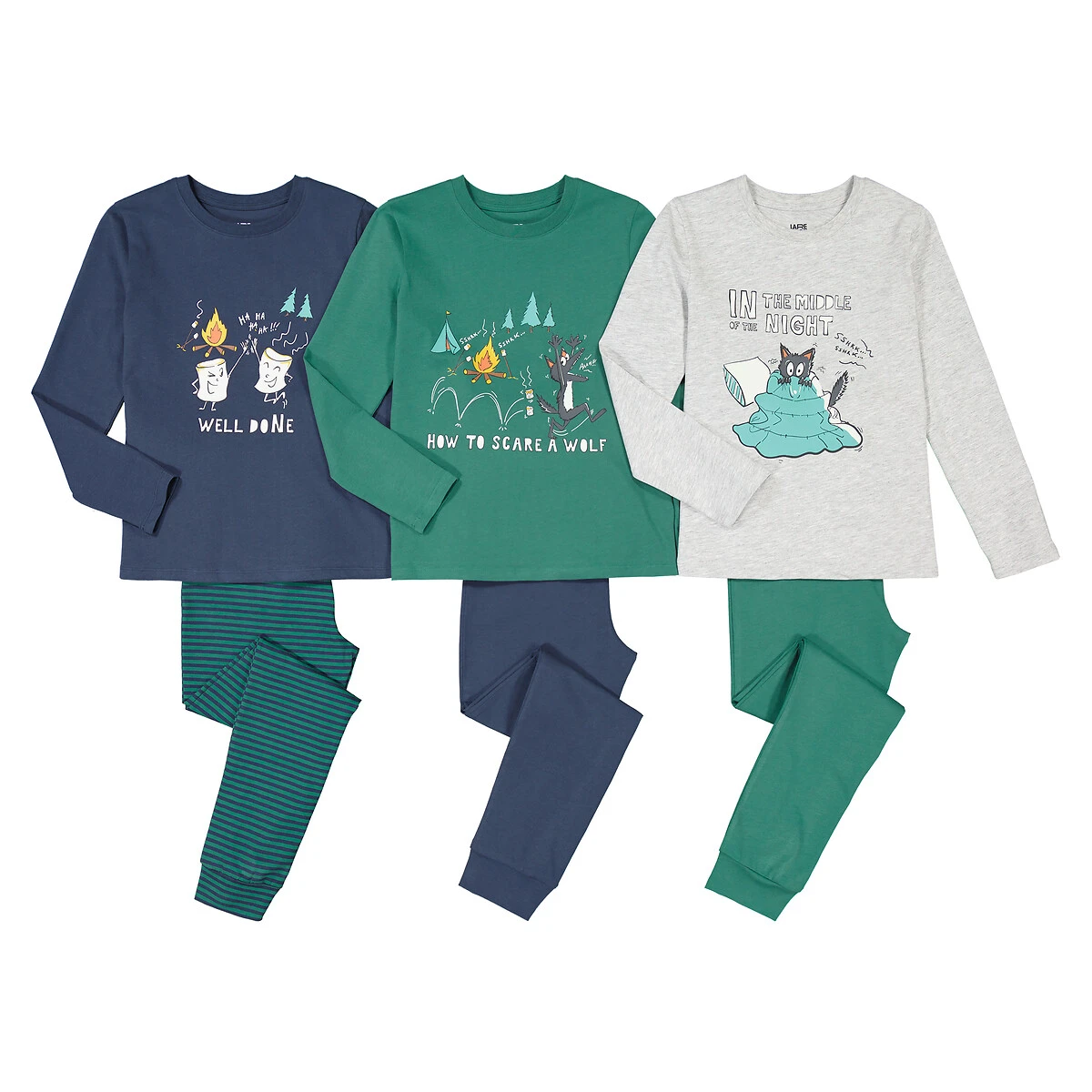 Lot De 3 Pyjamas Imprimé Loups 1 Lot De 3 Pyjamas Imprimé Loups