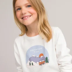 T-shirt Manches Longues Imprimé Van Et Montagnes