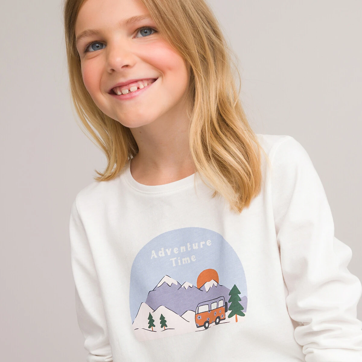 T-shirt Manches Longues Imprimé Van Et Montagnes 1 T-shirt Manches Longues Imprimé Van Et Montagnes