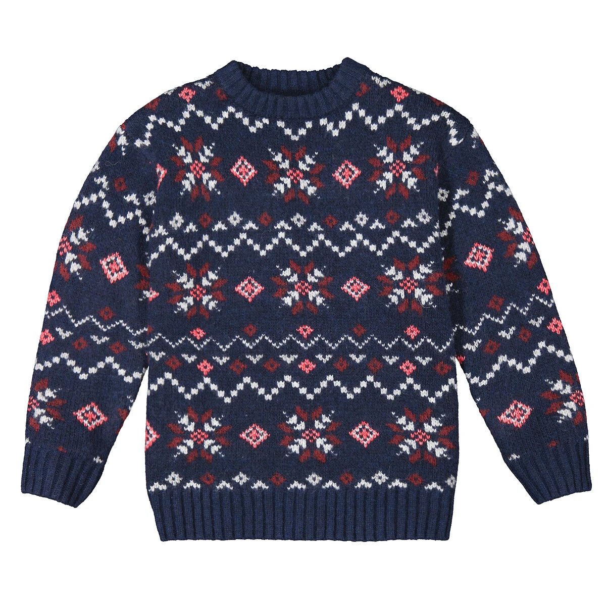 Pull Col Rond En Grosse Maille Jacquard 3 Pull Col Rond En Grosse Maille Jacquard – Image 3