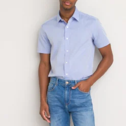 Chemise Droite, Manches Courtes En Popeline