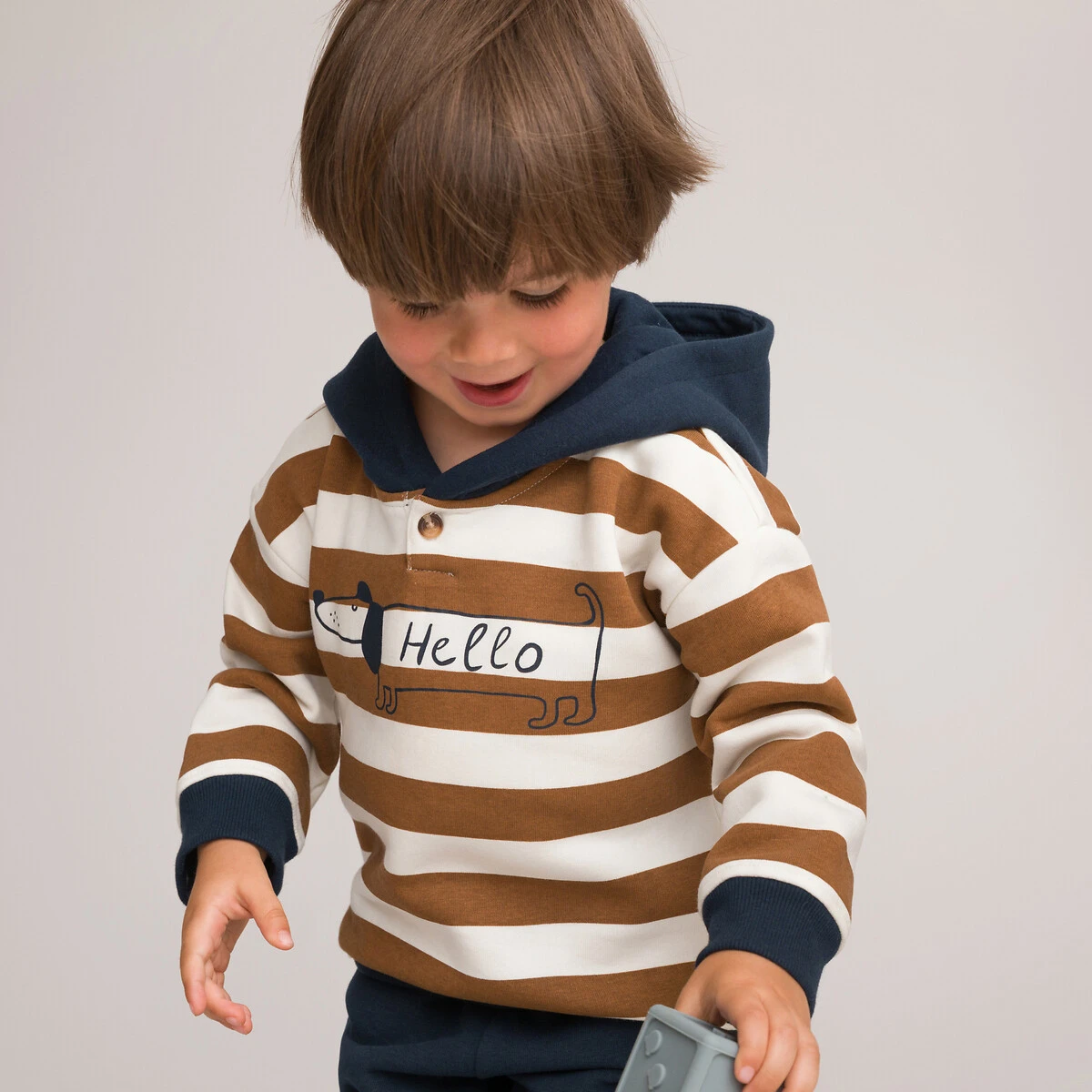 Sweat à Capuche Rayé En Molleton 1 Sweat à Capuche Rayé En Molleton