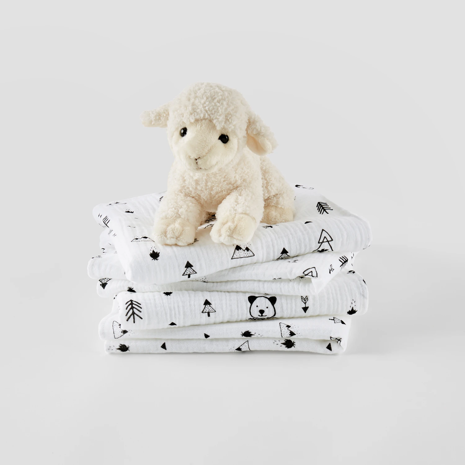 Lot De 3 Langes Bébé En Gaze De Coton, Forest Camp 4 Lot De 3 Langes Bébé En Gaze De Coton, Forest Camp – Image 4