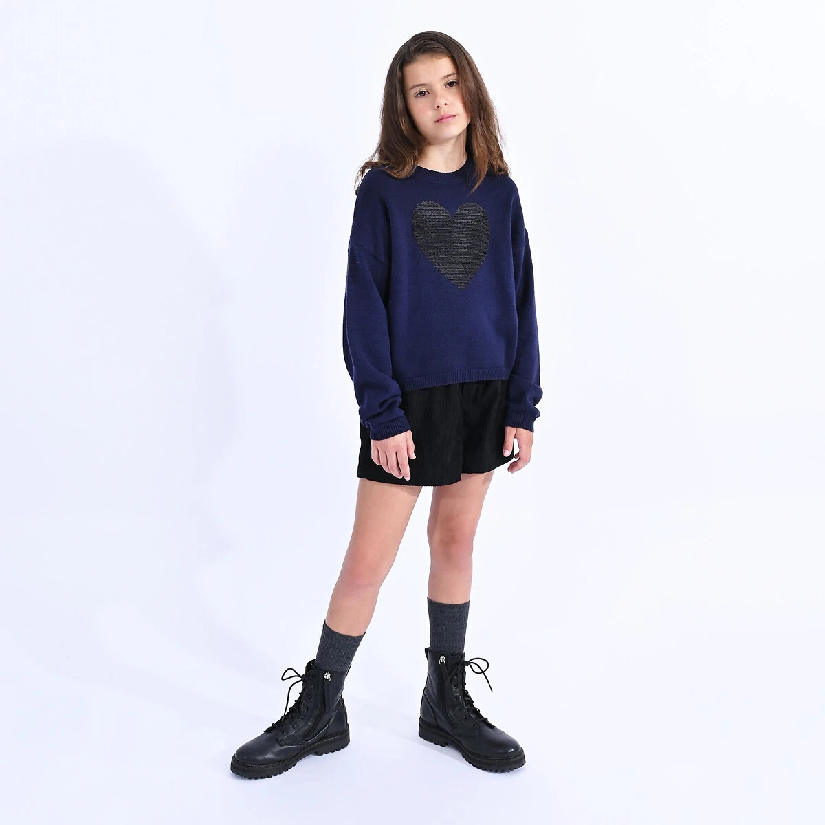 Pull Col Rond, Motif Cœur 2 Pull Col Rond, Motif Cœur – Image 2