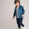 Veste En Jean Et Molleton à Capuche