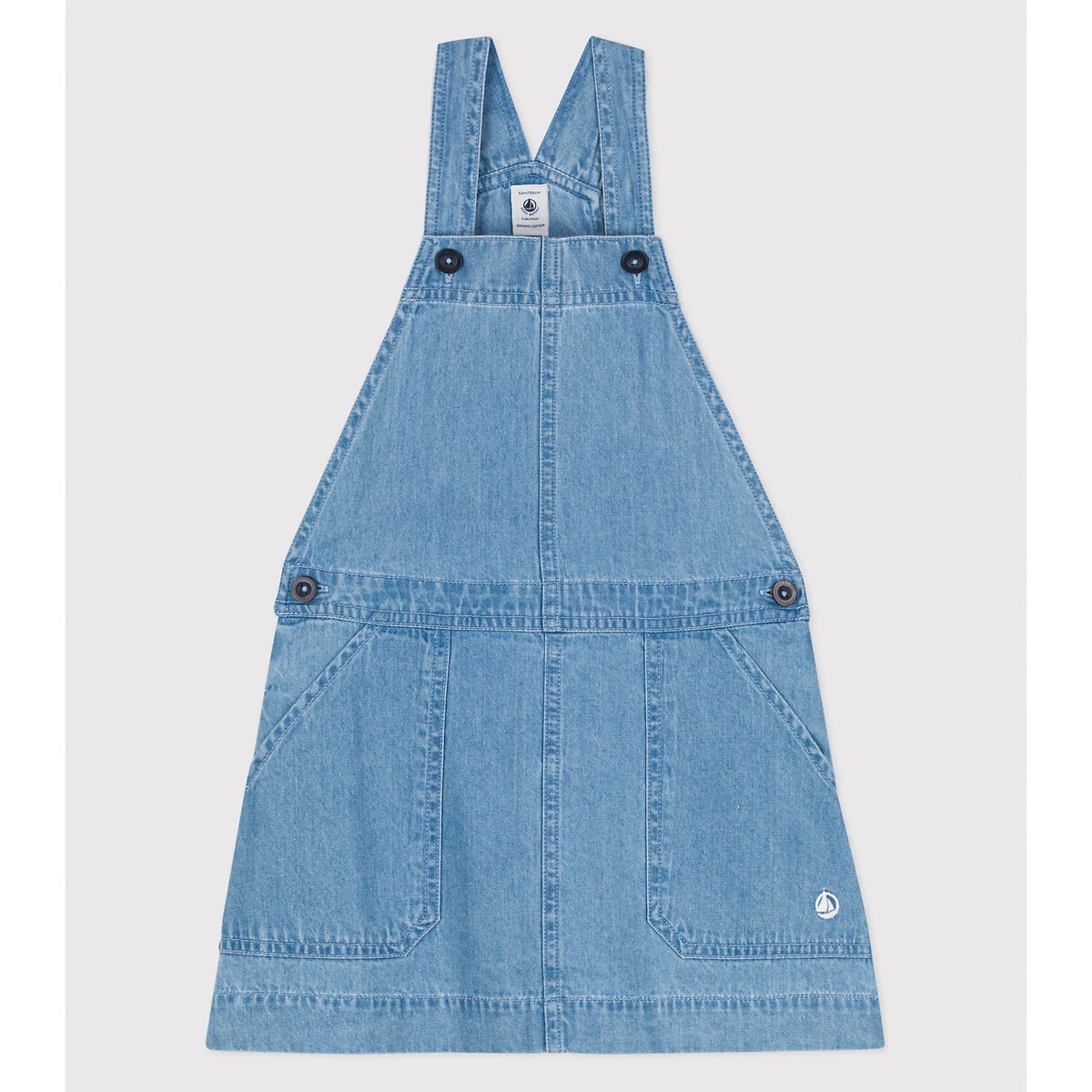 PETIT BATEAU Robe Salopette En Denim 1 PETIT BATEAU Robe Salopette En Denim