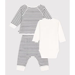 PETIT BATEAU Ensemble 3 Pièces Rayé En Coton 6 PETIT BATEAU Ensemble 3 Pièces Rayé En Coton -Mode Décontractée 2d88d2b496e8bf32ce593b300a143f50