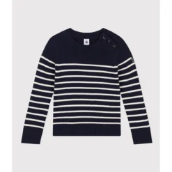 PETIT BATEAU Pull Marinière Laine Et Coton