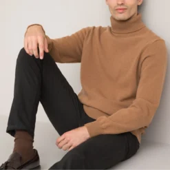 Pull Col Roulé Signature En Lambswool