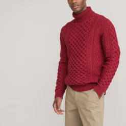 Pull Col Roulé Maille Torsadée -Mode Décontractée 3356a5abe4ef9b303bc0bd43d805a93d