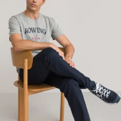 T-shirt Broderie Printé Col Rond, Coton Bio -Mode Décontractée 35cdbe5792a3d22f58f3ae11acd05fd2