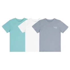 Lot De 3 T-shirts Col Rond, Message Poitrine