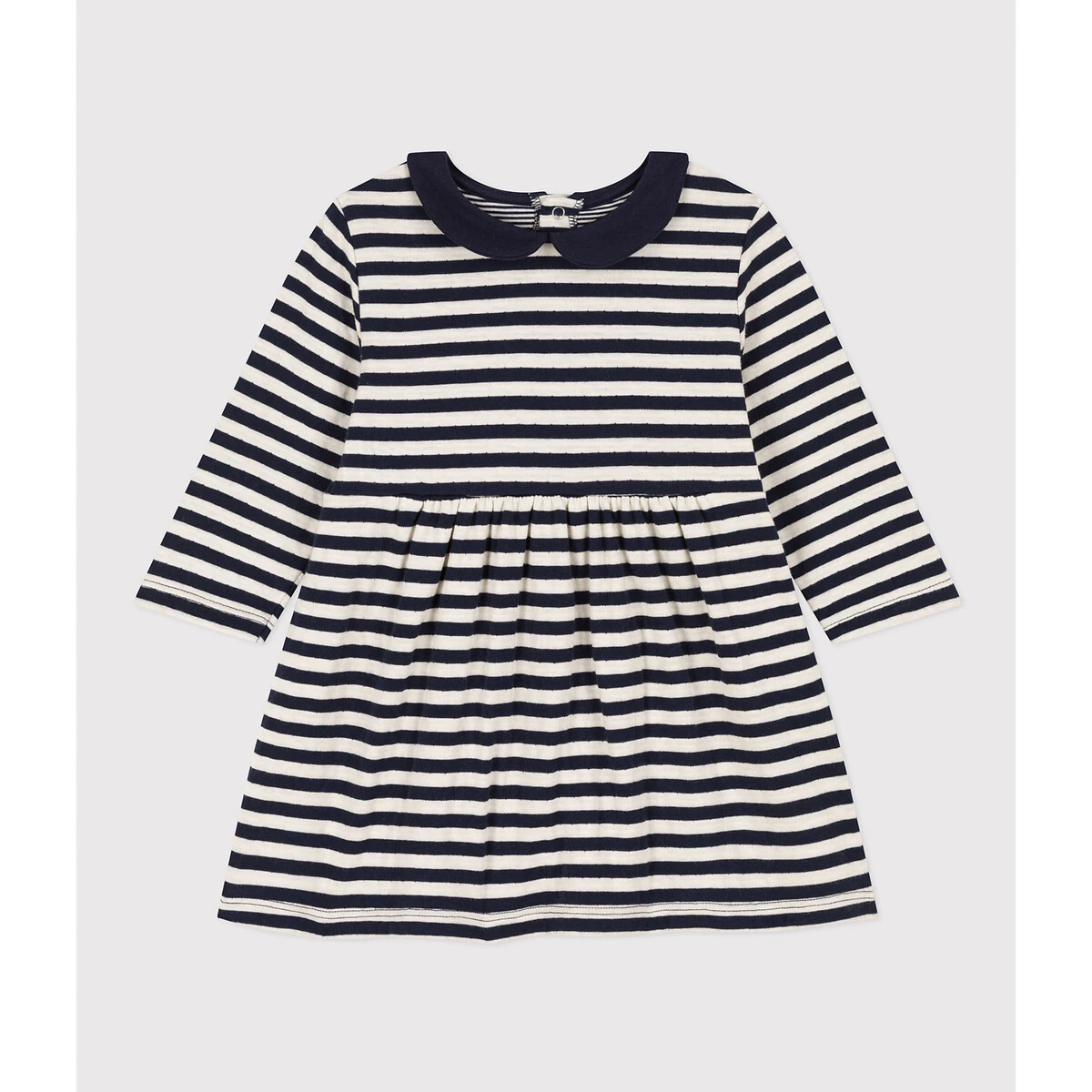 PETIT BATEAU Robe Manches Longues En Tubique Rayé 1 PETIT BATEAU Robe Manches Longues En Tubique Rayé