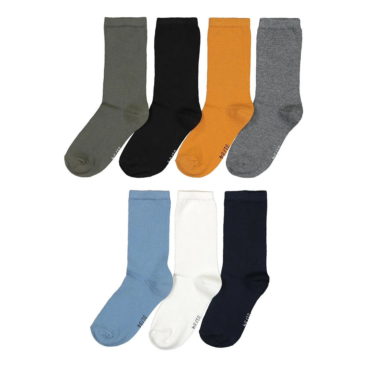 Lot De 7 Paires De Chaussettes Unies 1 Lot De 7 Paires De Chaussettes Unies