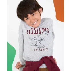 T-shirt Manches Longues, Imprimé Dinosaure 11 T-shirt Manches Longues, Imprimé Dinosaure -Mode Décontractée 3f9f1c075e9fbf55813590b5274ab69a