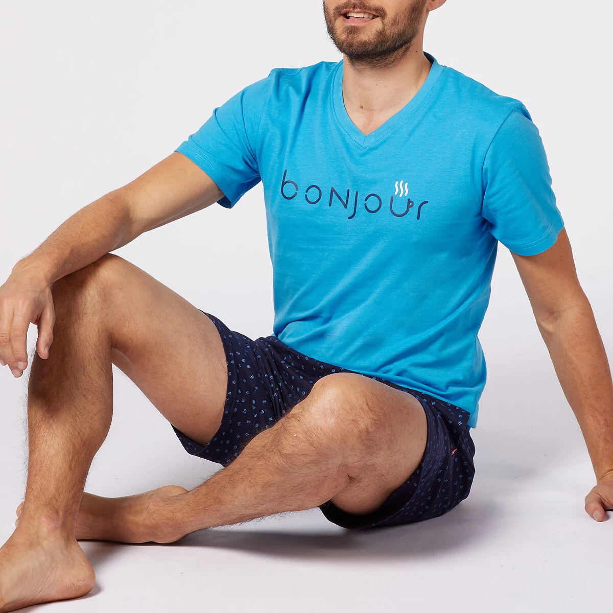 DODO Pyjashort T-shirt Col V Bonjour 1 DODO Pyjashort T-shirt Col V Bonjour