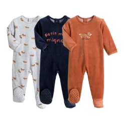 Lot De 3 Pyjamas Velours