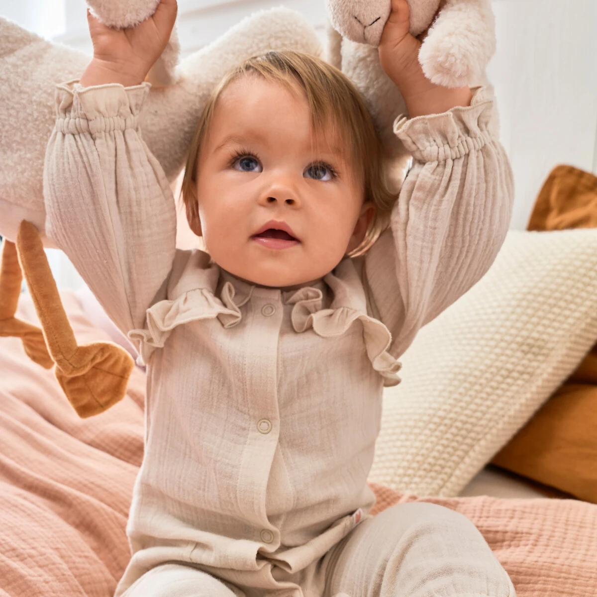 Combinaison Longue à Volants, Gaze De Coton 7 Combinaison Longue à Volants, Gaze De Coton – Image 7