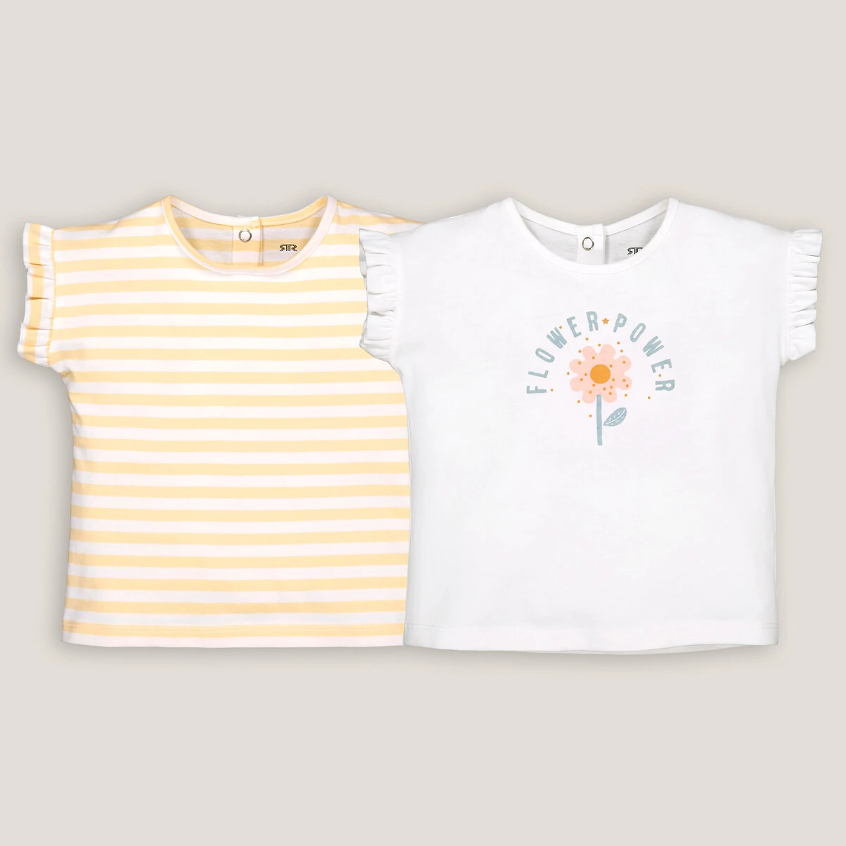 Lot De 2 T-shirts, Manches Courtes Volantées 3 Lot De 2 T-shirts, Manches Courtes Volantées – Image 3