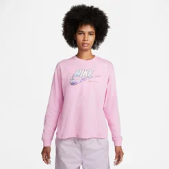 Nike T-shirt Boxy Manches Longues Imprimé Devant