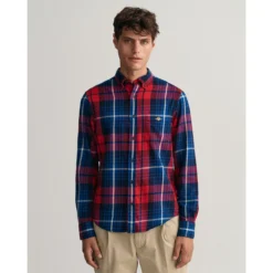 Gant Chemise Droite En Flanelle. -Mode Décontractée 4e00ea4c0dfc030b6760f9bad62ee597
