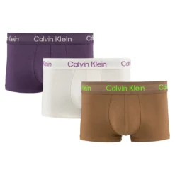 CALVIN KLEIN UNDERWEAR Lot De 3 Boxers Unis Taille Basse