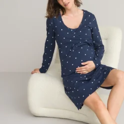 Chemise De Nuit De Grossesse, Imprimé Pois
