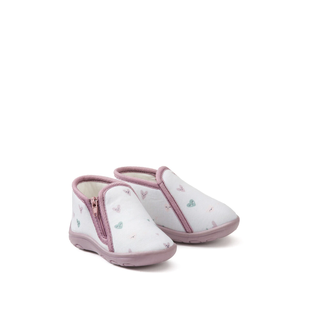 Chaussons Zippés, Motif Coeurs 2 Chaussons Zippés, Motif Coeurs – Image 2